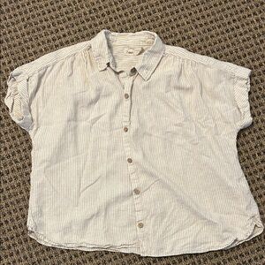Faherty Beige Striped Shirt
